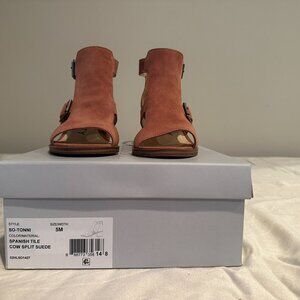 Sole Society So-Tinni Opened-toed Suede Booties (Like New Condition)